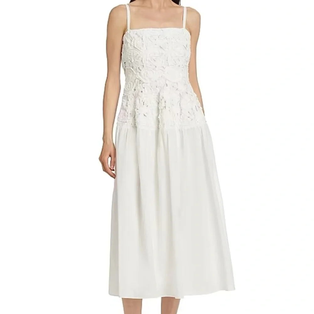 SIMKHAI WHITE Floral Embroidered Strap Maxi Dress - Picture 5 of 10